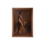 Frederick George Cotman (British, 1850-1920), Male Nude seated (Italian), oil on canvas, inscribed