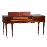 John Broadwood, London; a George III mahogany "Square Piano" with satinwood stringing and rosewood