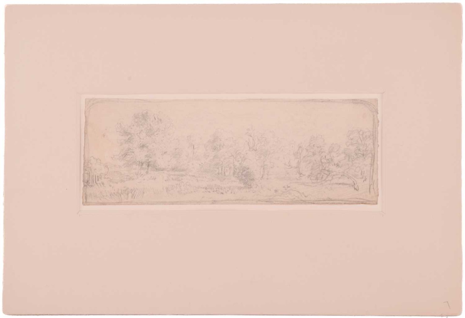 John Joseph Cotman (1814 - 1878), four pencil sketches, 'Trees in landscape', & 'Riverscape', both - Image 6 of 15