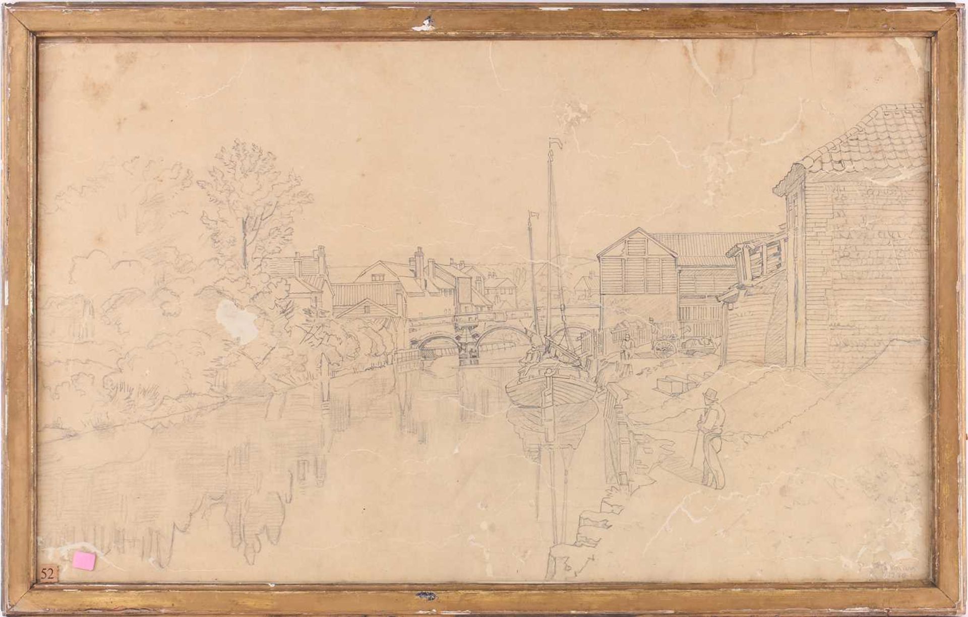 John Joseph Cotman (1814 - 1878), ' Bishop Bridge', signed and dated 1870, pencil sketch, later - Image 2 of 13