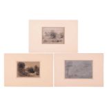 John Joseph Cotman (1814 - 1878), three pencil & charcoal sketches, 'Whitlingham' & 'A Wood', both