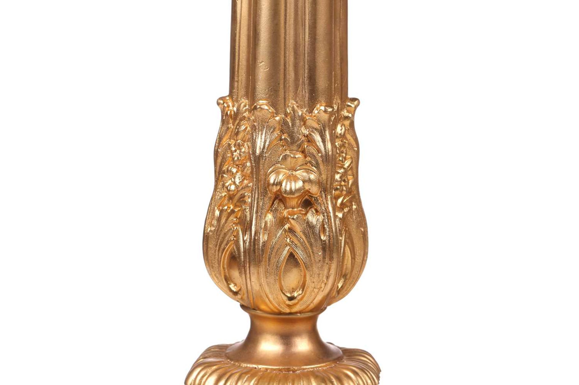 A pair of large, impressive gilt metal table candelabrum with seven removable convolvulus vine - Image 10 of 14