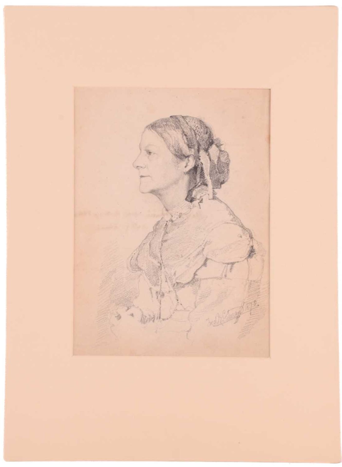 Frederick George Cotman (1850 - 1920), 'Portrait of Mrs Henry Cotman (nee Maria Taylor)', mother - Image 5 of 16