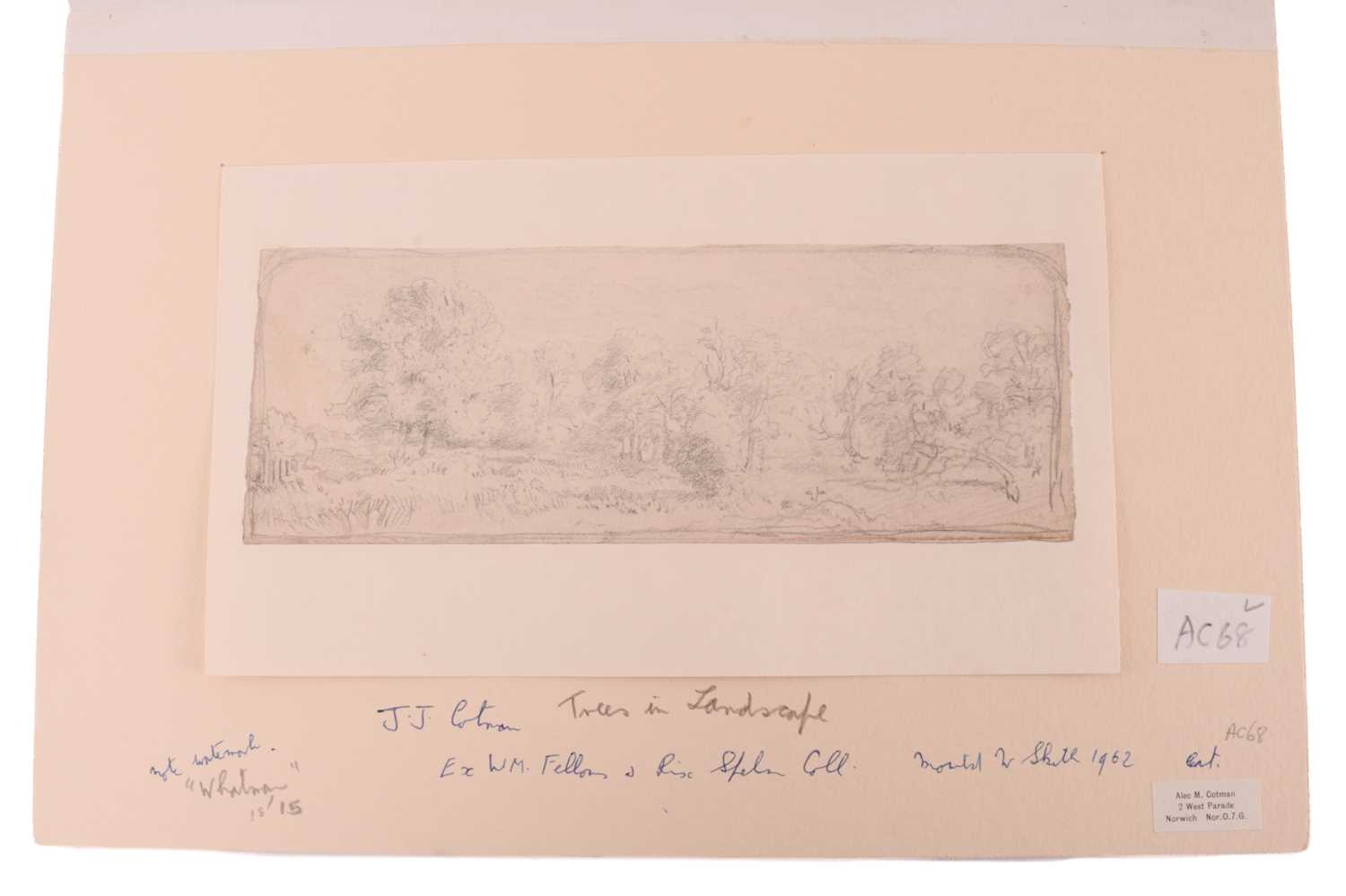 John Joseph Cotman (1814 - 1878), four pencil sketches, 'Trees in landscape', & 'Riverscape', both - Image 9 of 15