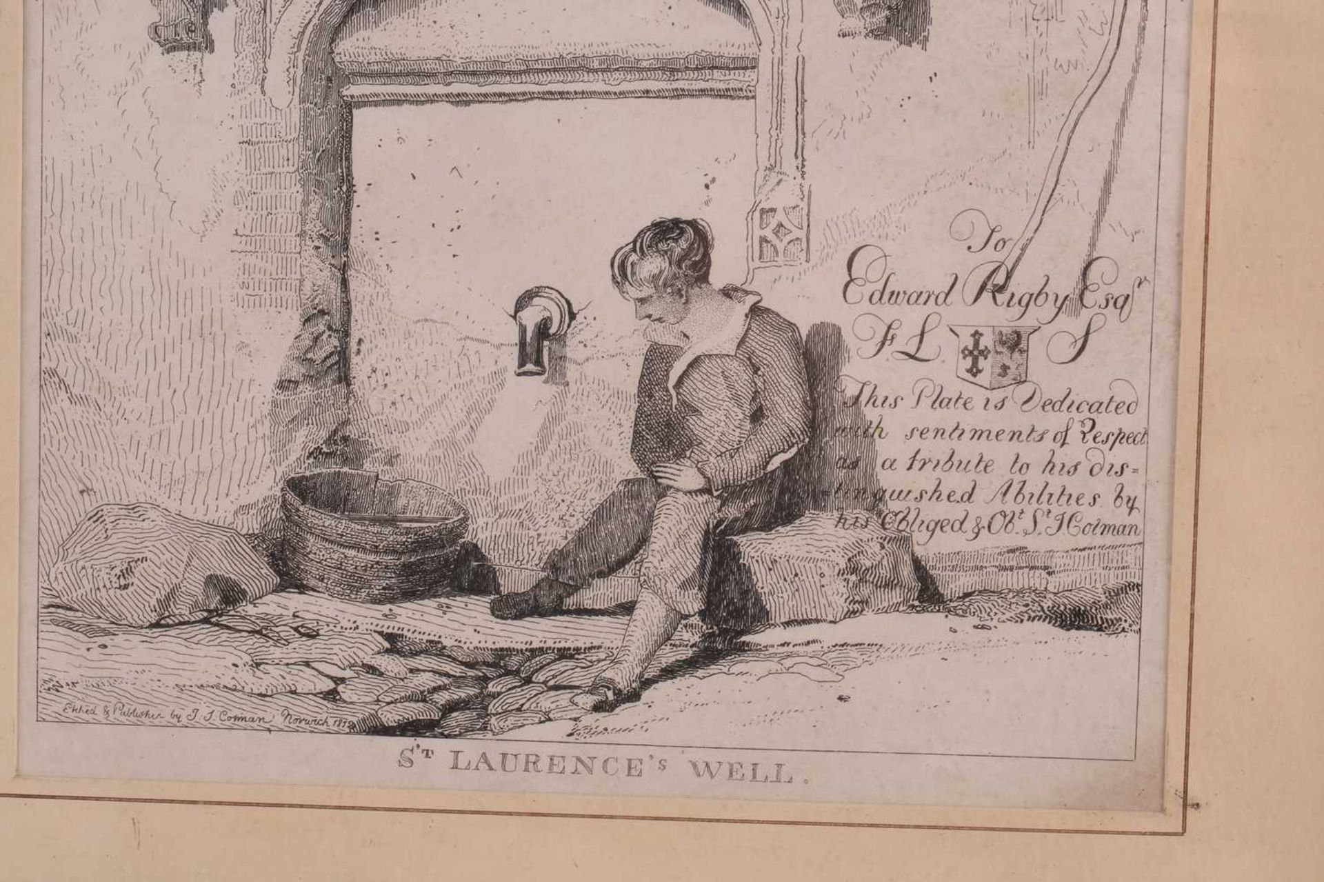 John Sell Cotman (1782 - 1842), 'St Laurence's Well', black & white etching, etched & published - Image 6 of 7