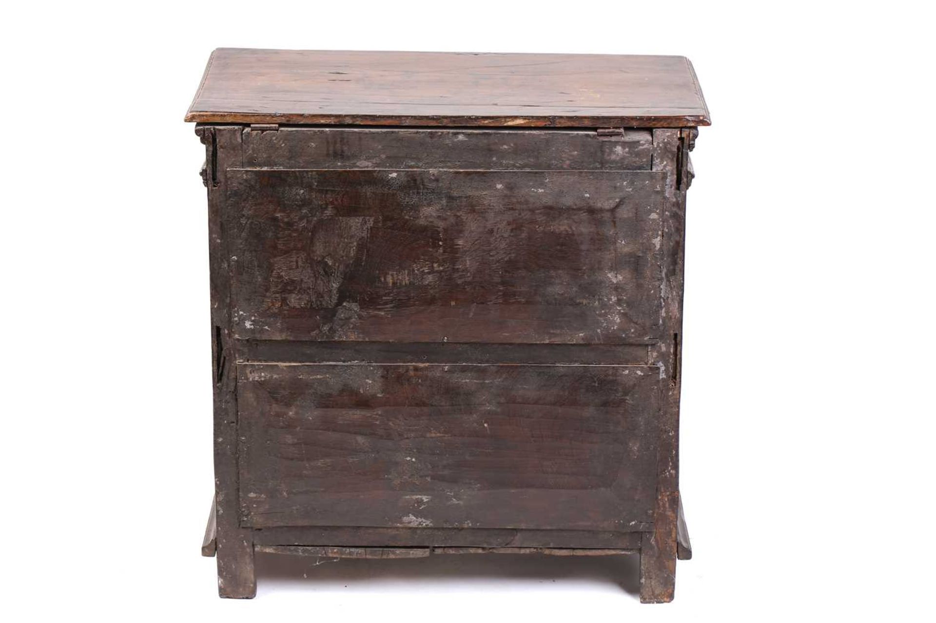 A carved oak 17th-century style three-drawer chest (17th century period timber and later, re- - Image 5 of 9