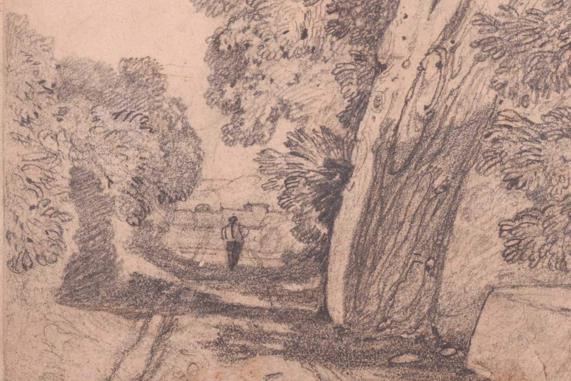 John Sell Cotman (1782 - 1842), 'Rural Lane with Figure and Water Trough', signed, pencil sketch, - Image 7 of 9