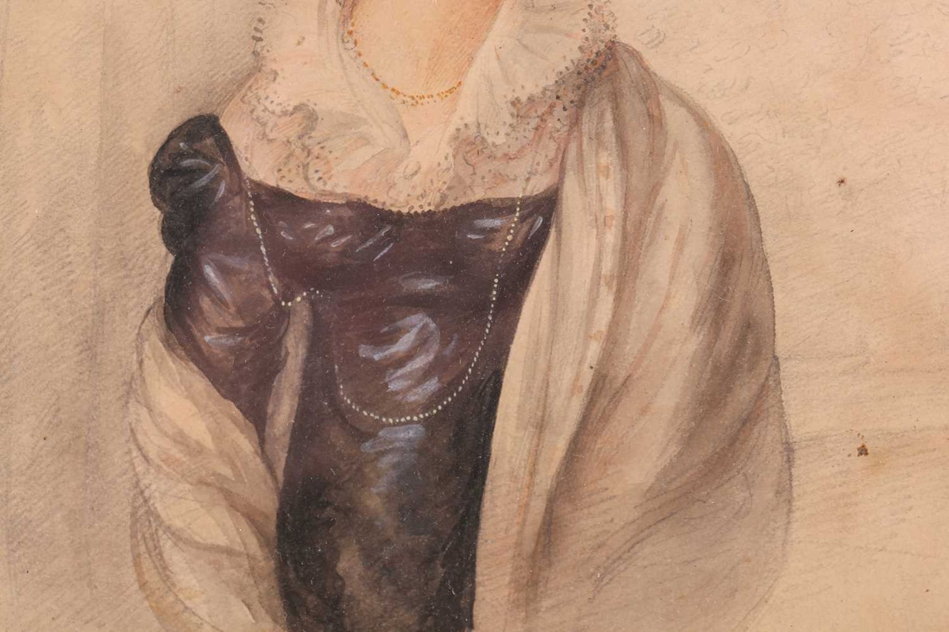 Denis Brownwell Murphy (1745 - 1842),' Portrait of Mrs. J. S. Cotman', watercolour on paper, - Image 5 of 8
