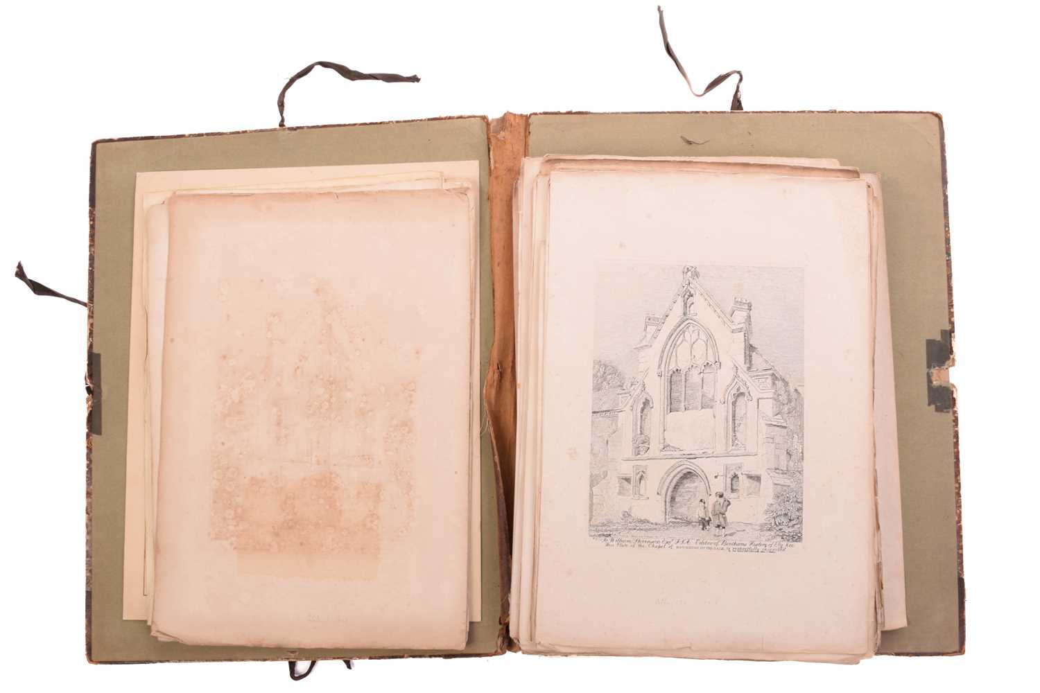 John Sell Cotman (1782-1842), a portfolio containing a large loose collection of ancient