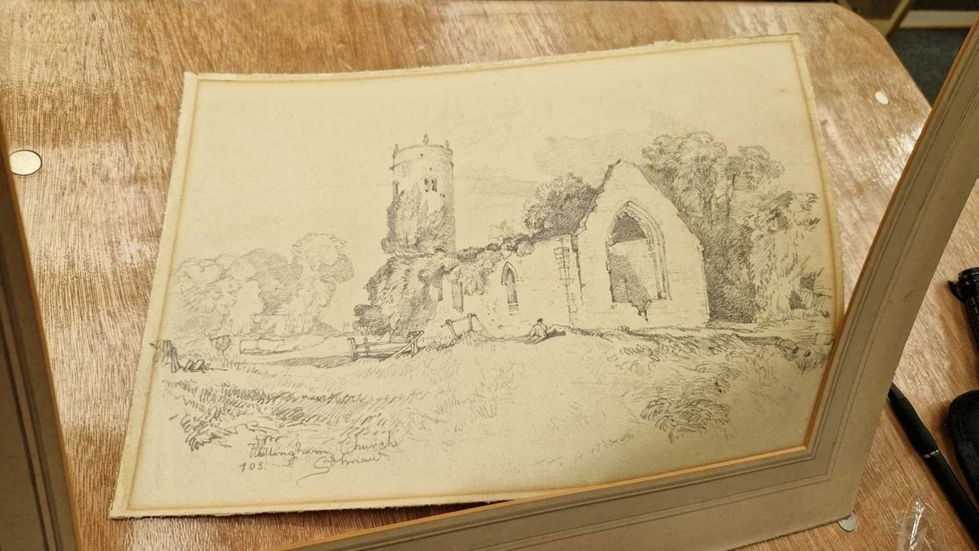 John Sell Cotman (1782 - 1842), 'Whitlingham Church', signed, titled and numbered 103, pencil - Image 10 of 12