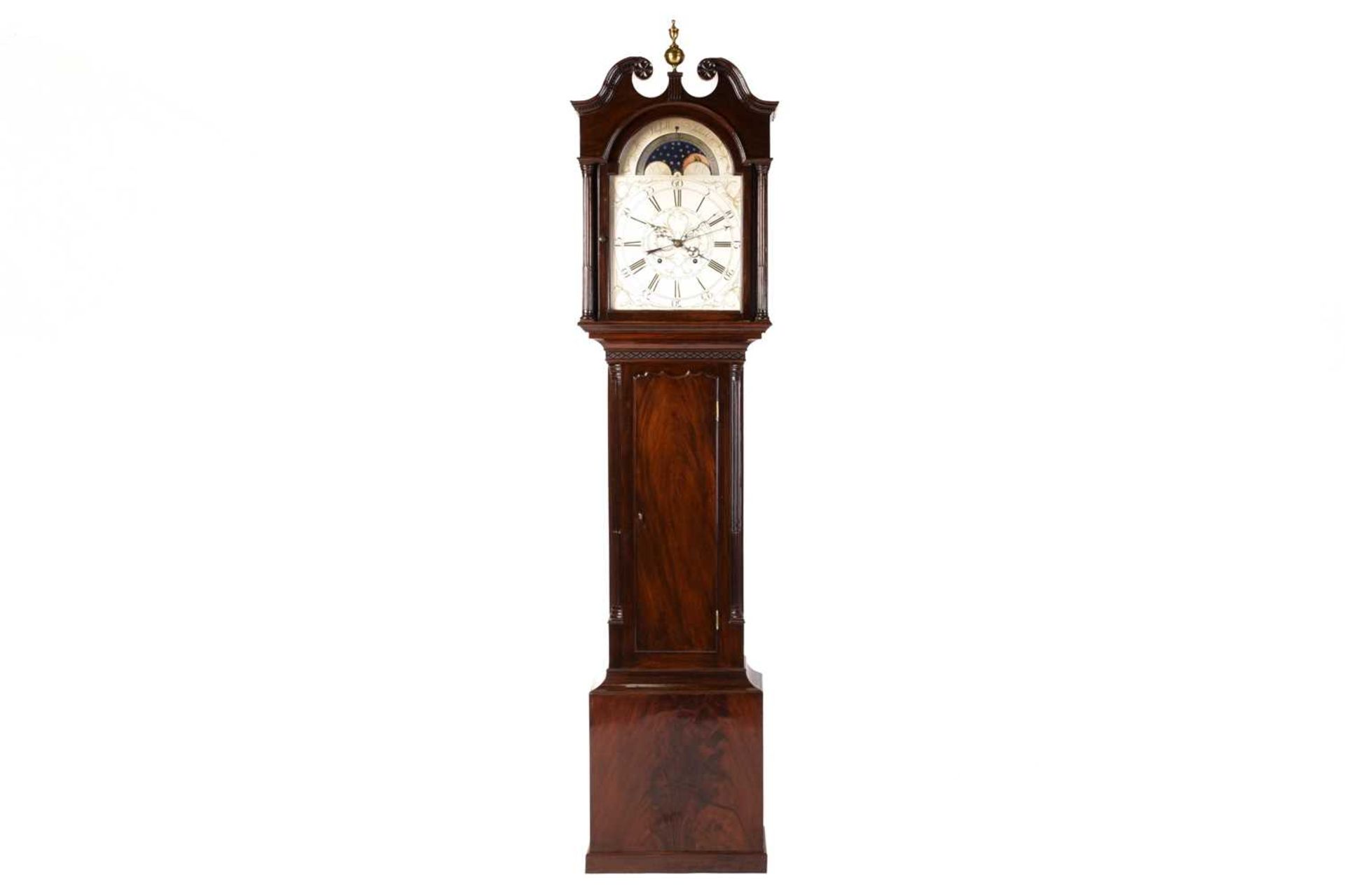 John Russell of Falkirk; A George III mahogany-cased 8-day longcase clock, the one-piece silvered