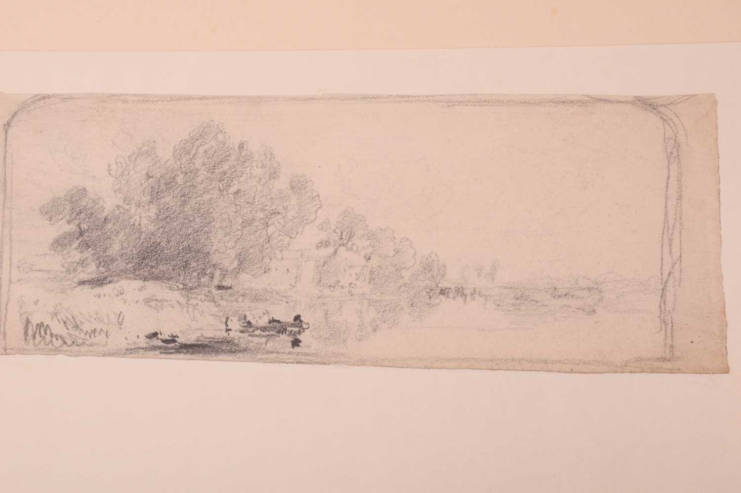 John Joseph Cotman (1814 - 1878), four pencil sketches, 'Trees in landscape', & 'Riverscape', both - Image 11 of 15