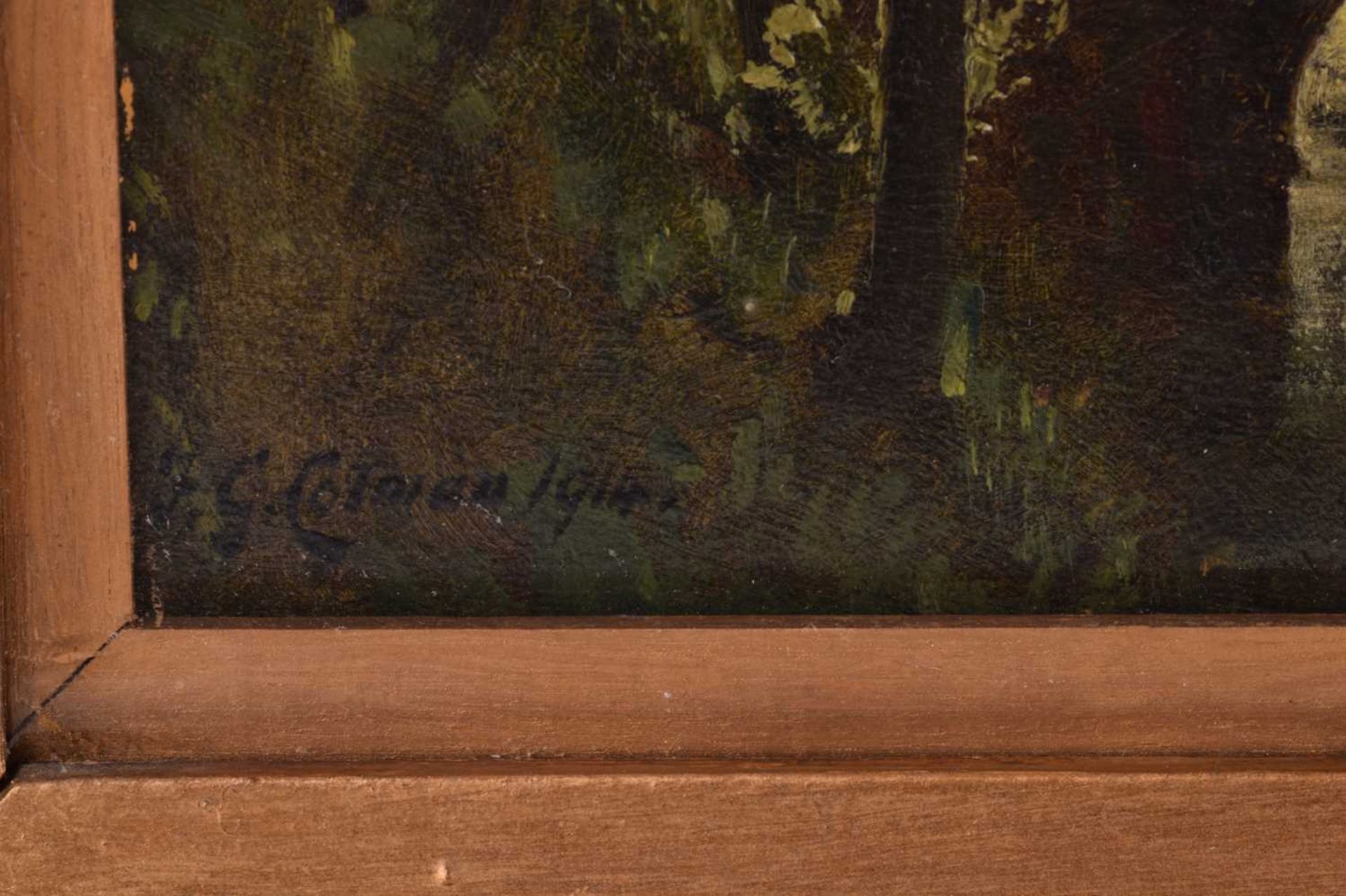 Frederick George Cotman RI. ROI. (British, 1850-1920), 'Full Summer Bridge and Trees', signed and - Image 8 of 11