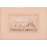 Miles Edmund Cotman (1810 - 1858), 'Binham Priory' signed and dated 1840, monochrome watercolour,