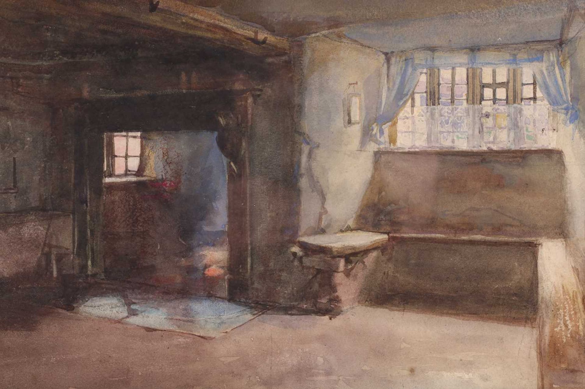 Frederick George Cotman RI. ROI. (British, 1850-1920), 'A Cottage Interior' (inscribed verso This - Image 9 of 11