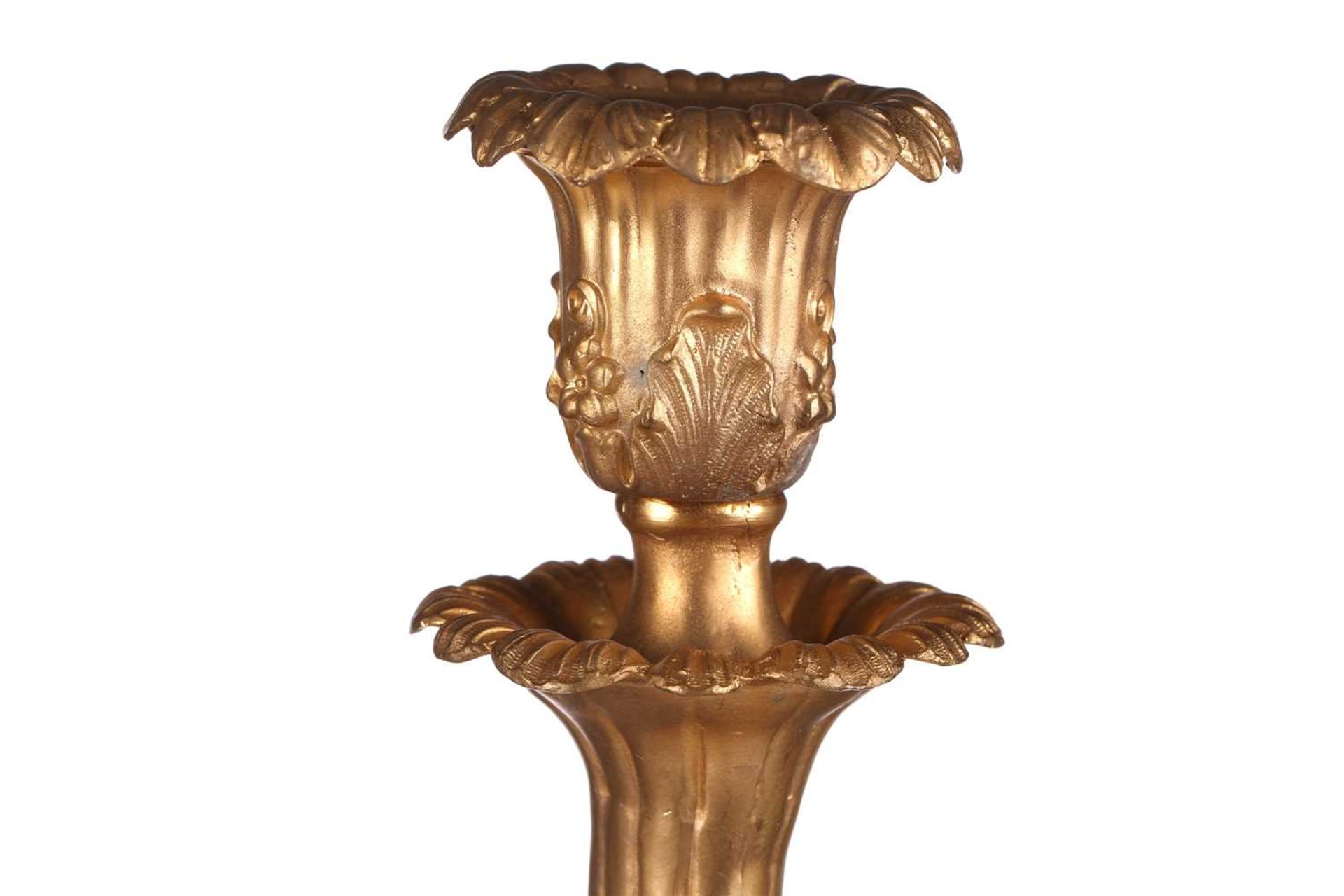 A pair of large, impressive gilt metal table candelabrum with seven removable convolvulus vine - Image 8 of 14