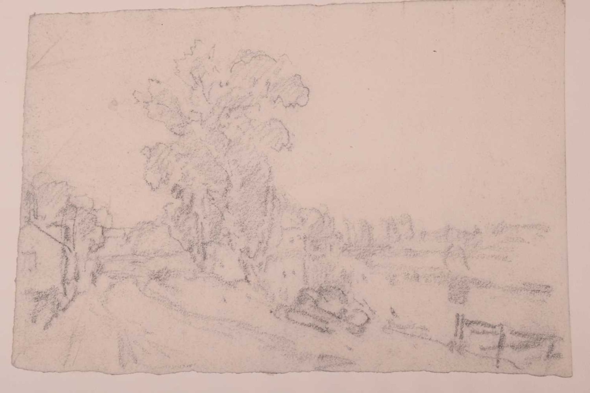 John Joseph Cotman (1814 - 1878), four pencil sketches, 'Trees in landscape', & 'Riverscape', both - Image 12 of 15