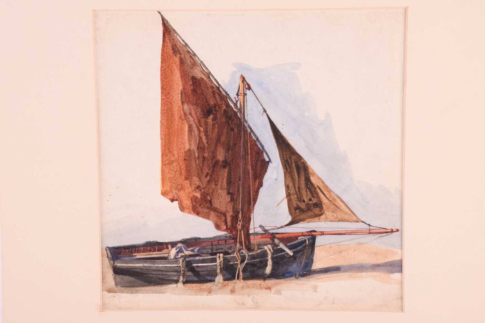 Frederick George Cotman RI. ROI. (1850-1920), 'Boat with a Brown Sail', 'The End of Upton Dyke - - Image 15 of 18