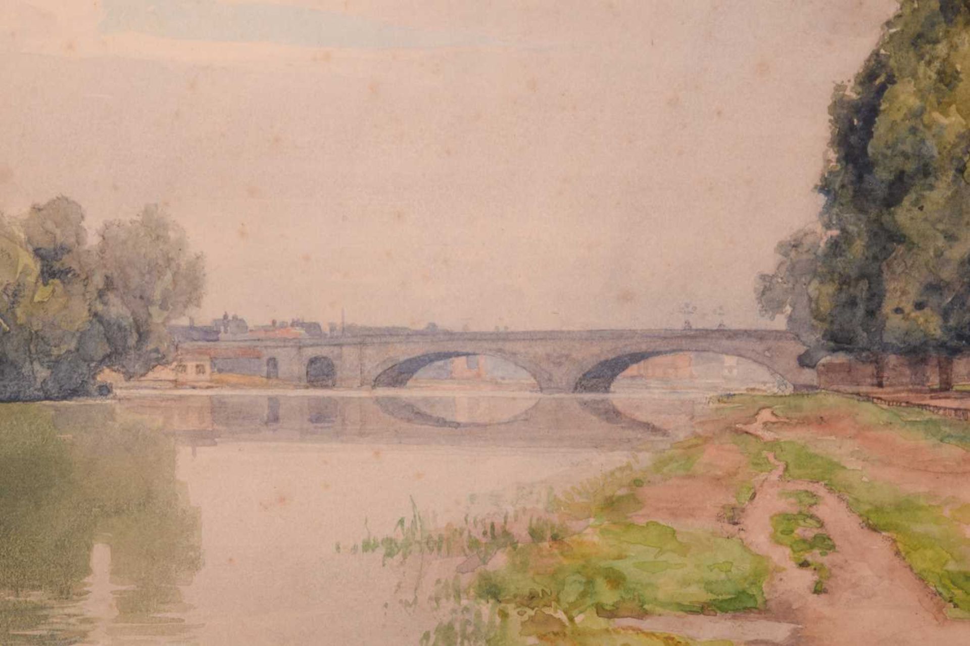 Frederick George Cotman (1850 - 1920), ' The River Thames with Kew Bridge', signed & dated 1909, - Image 5 of 7