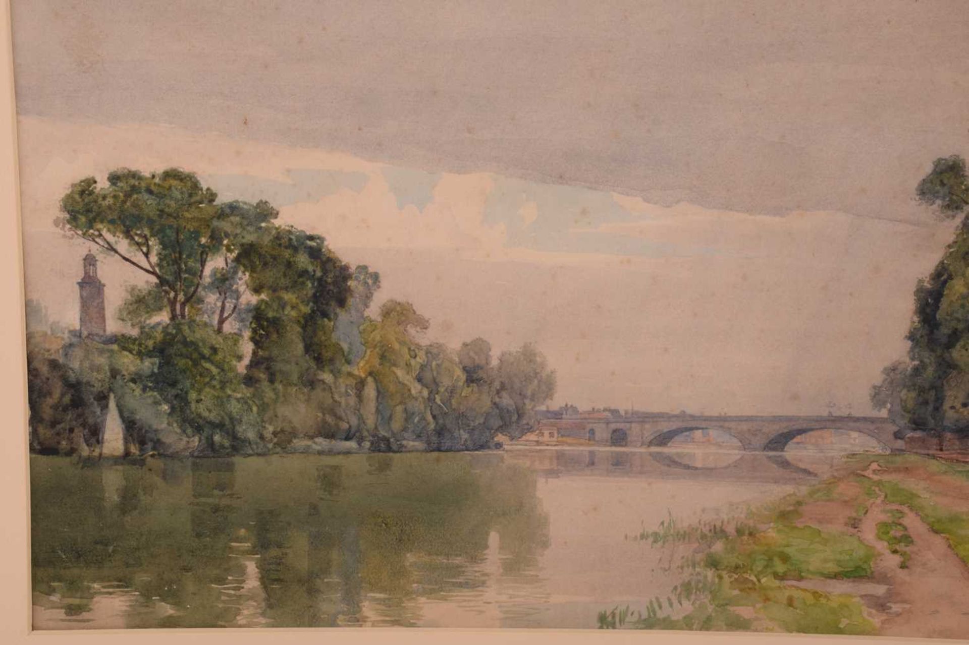 Frederick George Cotman (1850 - 1920), ' The River Thames with Kew Bridge', signed & dated 1909, - Image 6 of 7