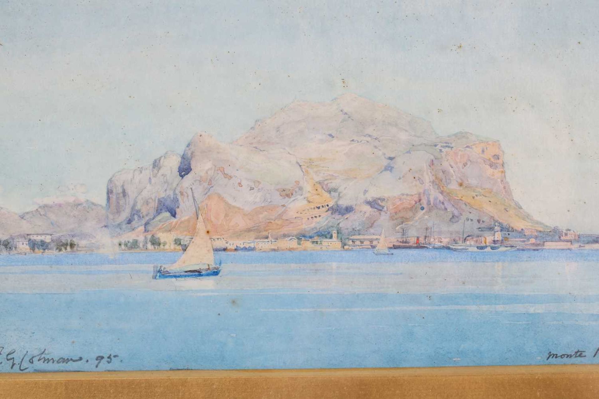 Frederick George Cotman RI. ROI. (British, 1850-1920), 'Monte Pelligrino, Palermo', signed and dated - Image 10 of 12