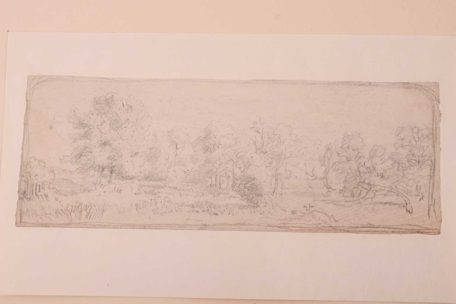 John Joseph Cotman (1814 - 1878), four pencil sketches, 'Trees in landscape', & 'Riverscape', both - Image 10 of 15