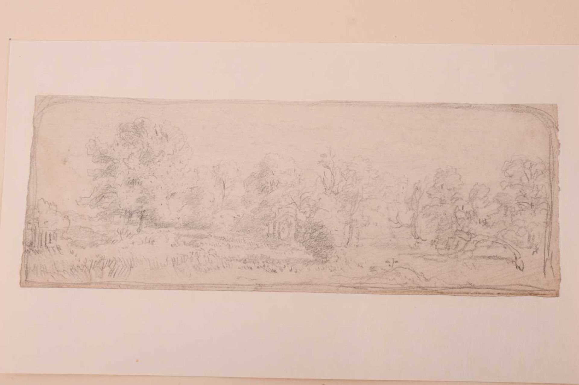 John Joseph Cotman (1814 - 1878), four pencil sketches, 'Trees in landscape', & 'Riverscape', both - Image 10 of 15