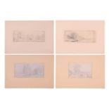 John Joseph Cotman (1814 - 1878), four pencil sketches, 'Trees in landscape', & 'Riverscape', both