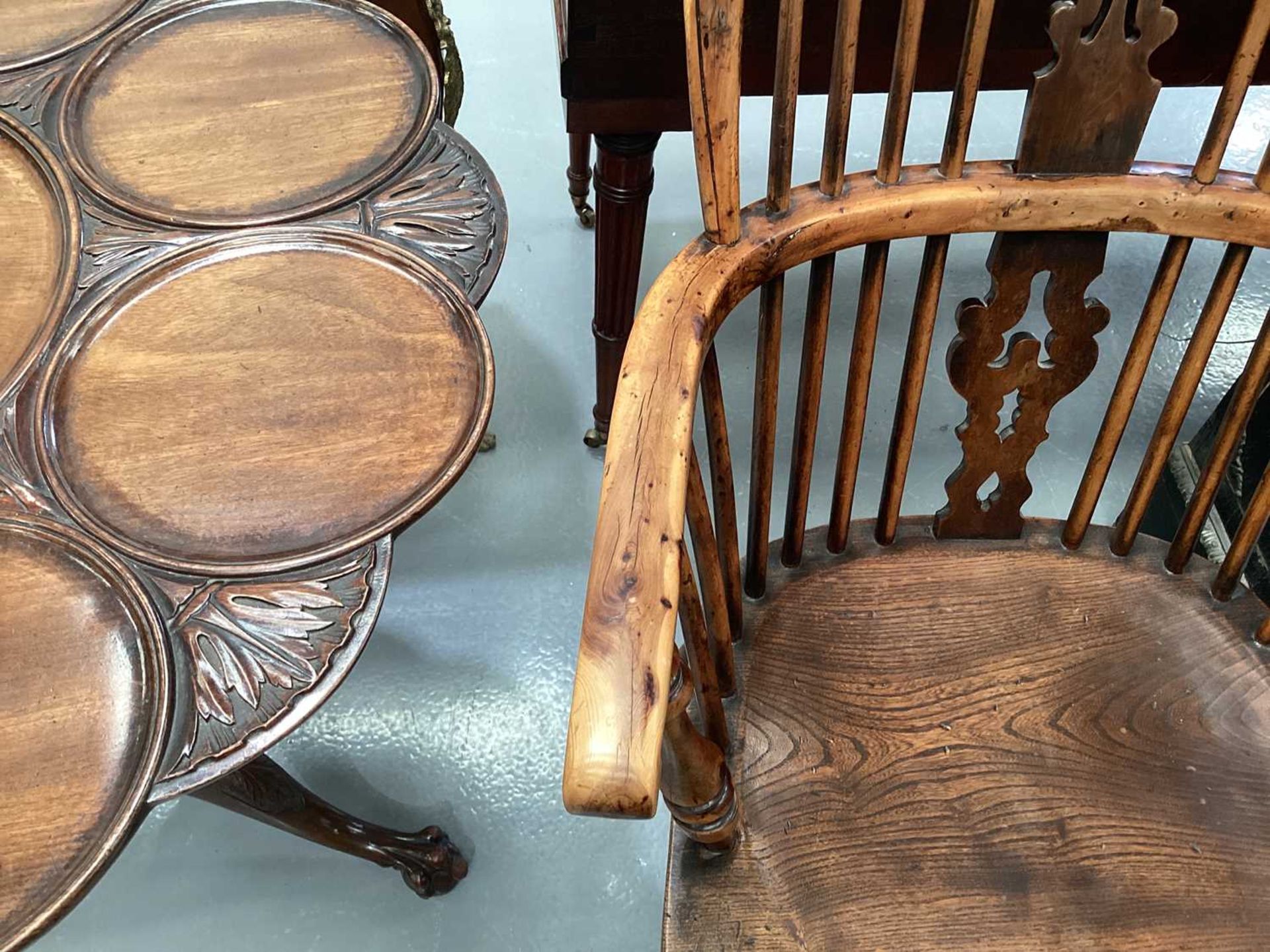 A 19th century Nottinghamshire yew wood and ash high back Windsor chair, with shaped and pierced - Image 10 of 10
