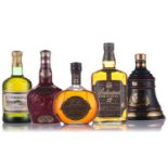 A bottle of Chivas Brothers Royal Salute Blended Scotch Whisky, ceramic decanter with cloth bag,