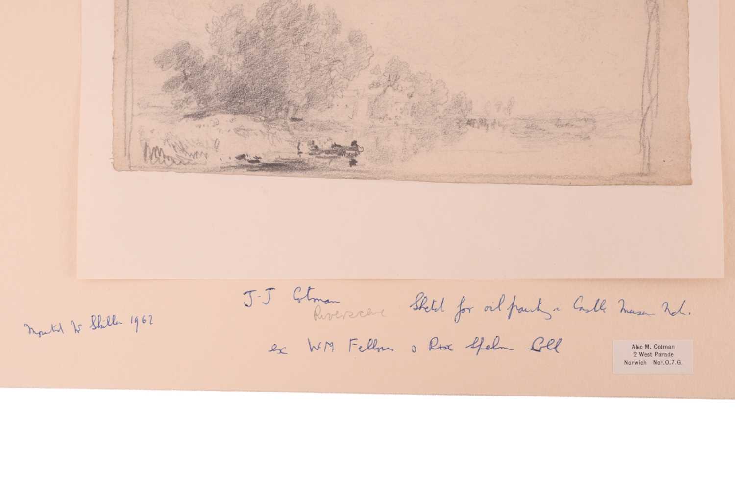 John Joseph Cotman (1814 - 1878), four pencil sketches, 'Trees in landscape', & 'Riverscape', both - Image 8 of 15