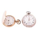 Two Waltham pocket watches, the first is a Waltham full hunter pocket watch in a base metal case