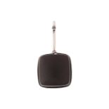 Georg Jensen - a smoky quartz drop pendant, a detachable rounded square smokey quartz pendant with