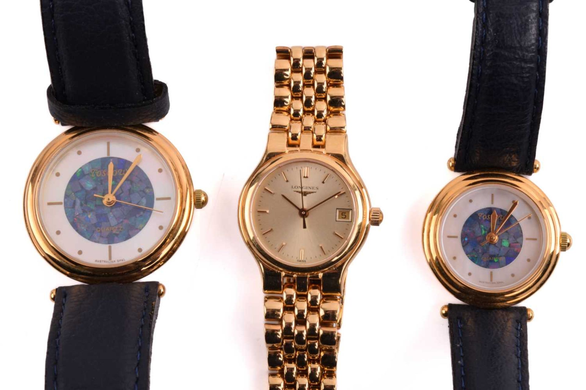 Three lady's dress watches including a Longines and two Toscow wristwatches, the Longines features a - Image 7 of 10