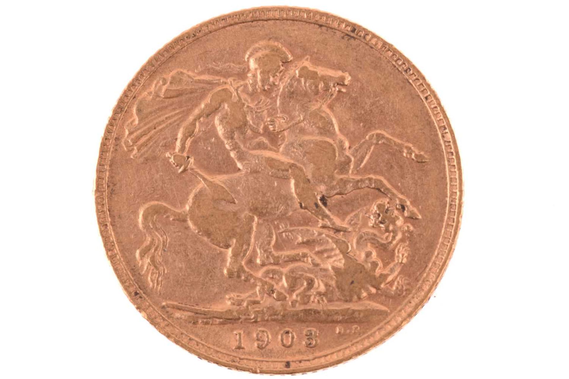 An Edward VII full sovereign 1903, obverse with bare head right