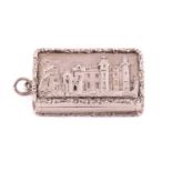 A William IV 'castle top' silver vinaigrette, by Taylor & Perry, Birmingham 1836, of rectangular