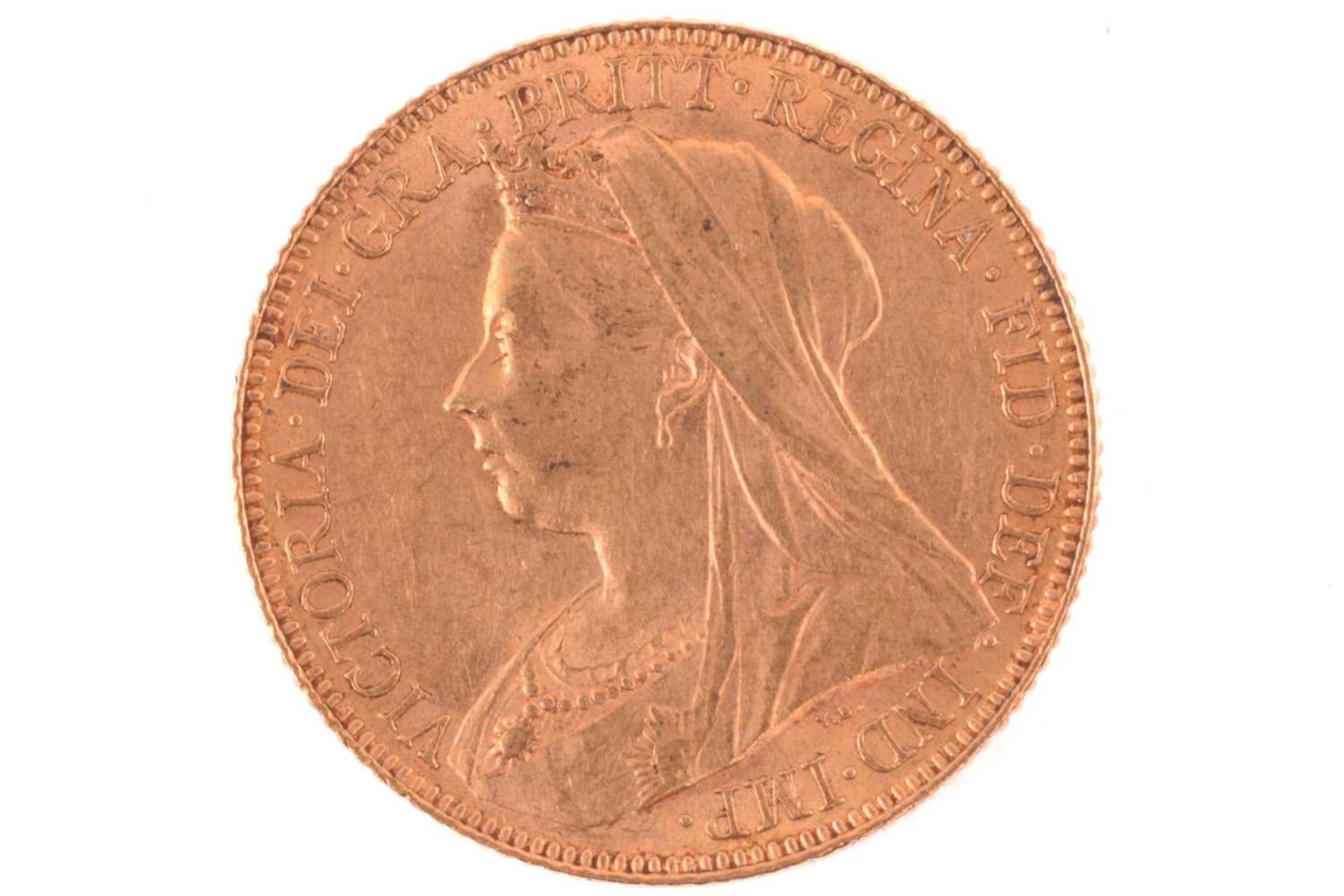 A Victoria full sovereign 1900, obverse with veiled head left - Image 2 of 2