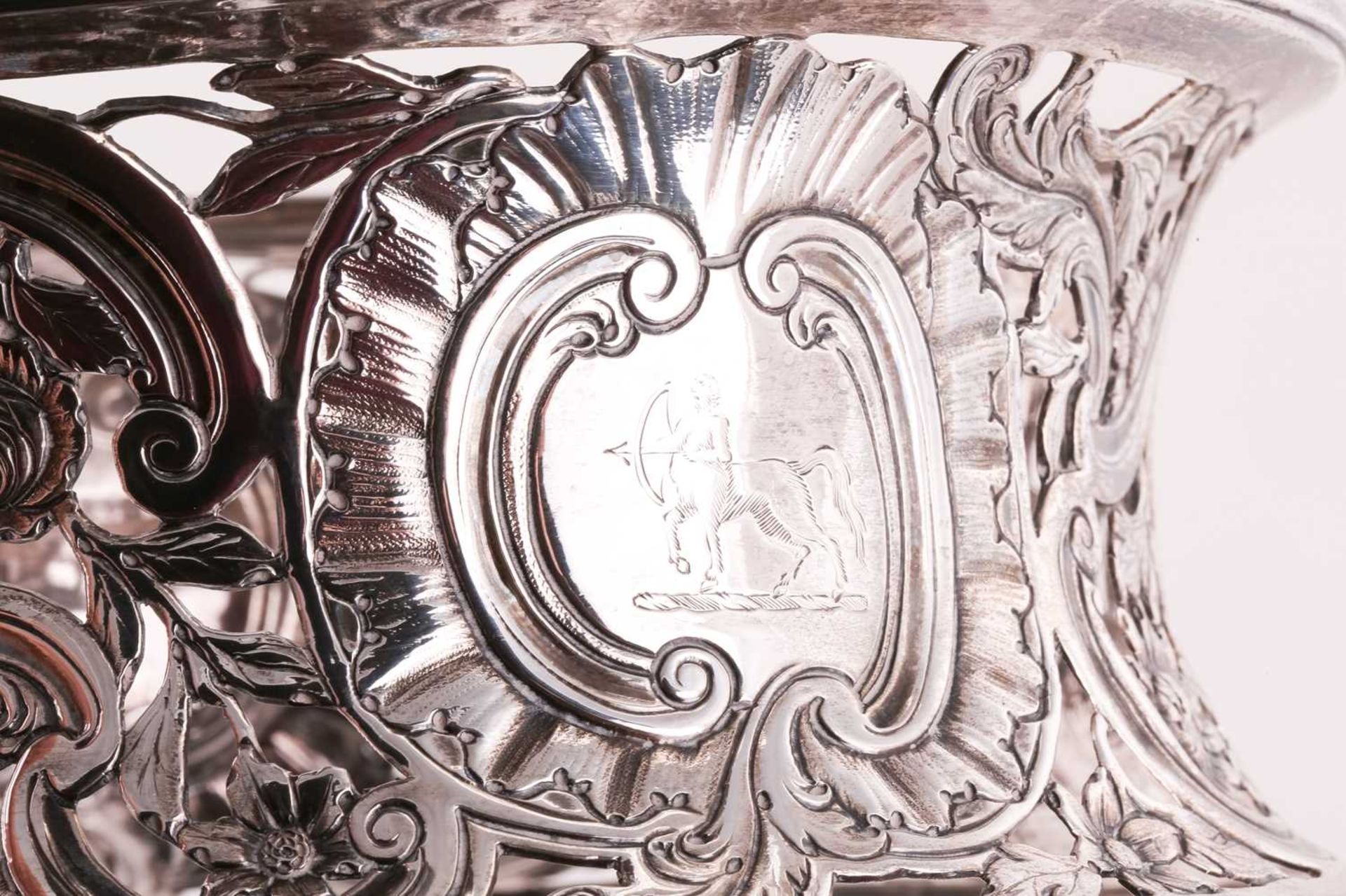 An Irish silver dish ring, circa 1760, maker's mark rubbed off possibly William Homer, the - Image 7 of 10