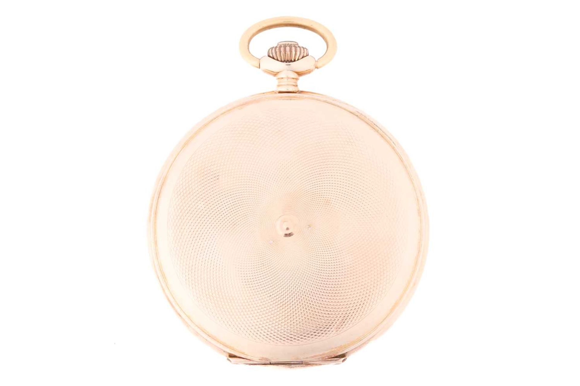 A full hunter pocket watch in 14ct gold, featuring a keyless wound movement in a yellow metal case - Image 9 of 9