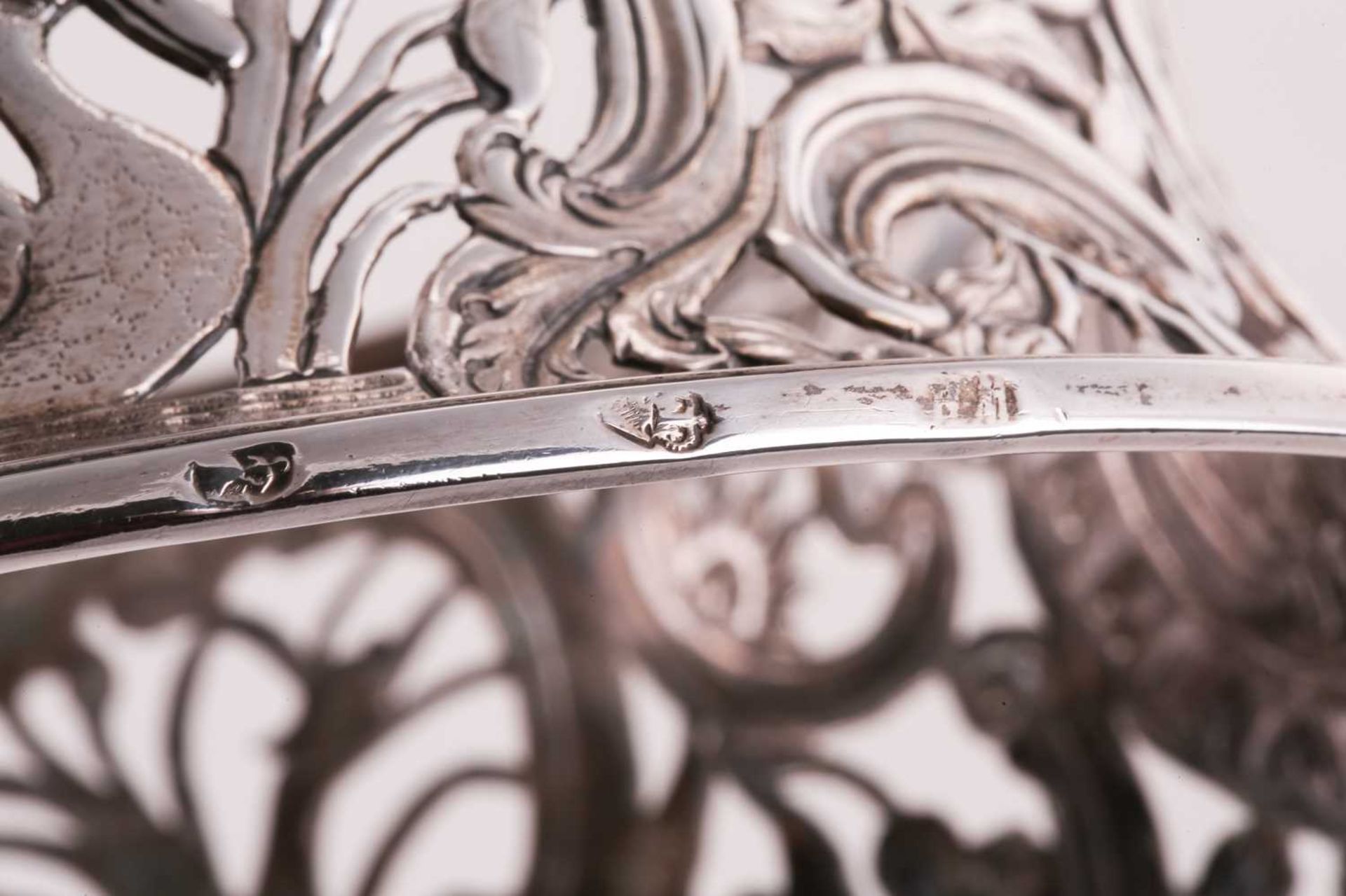 An Irish silver dish ring, circa 1760, maker's mark rubbed off possibly William Homer, the - Image 10 of 10