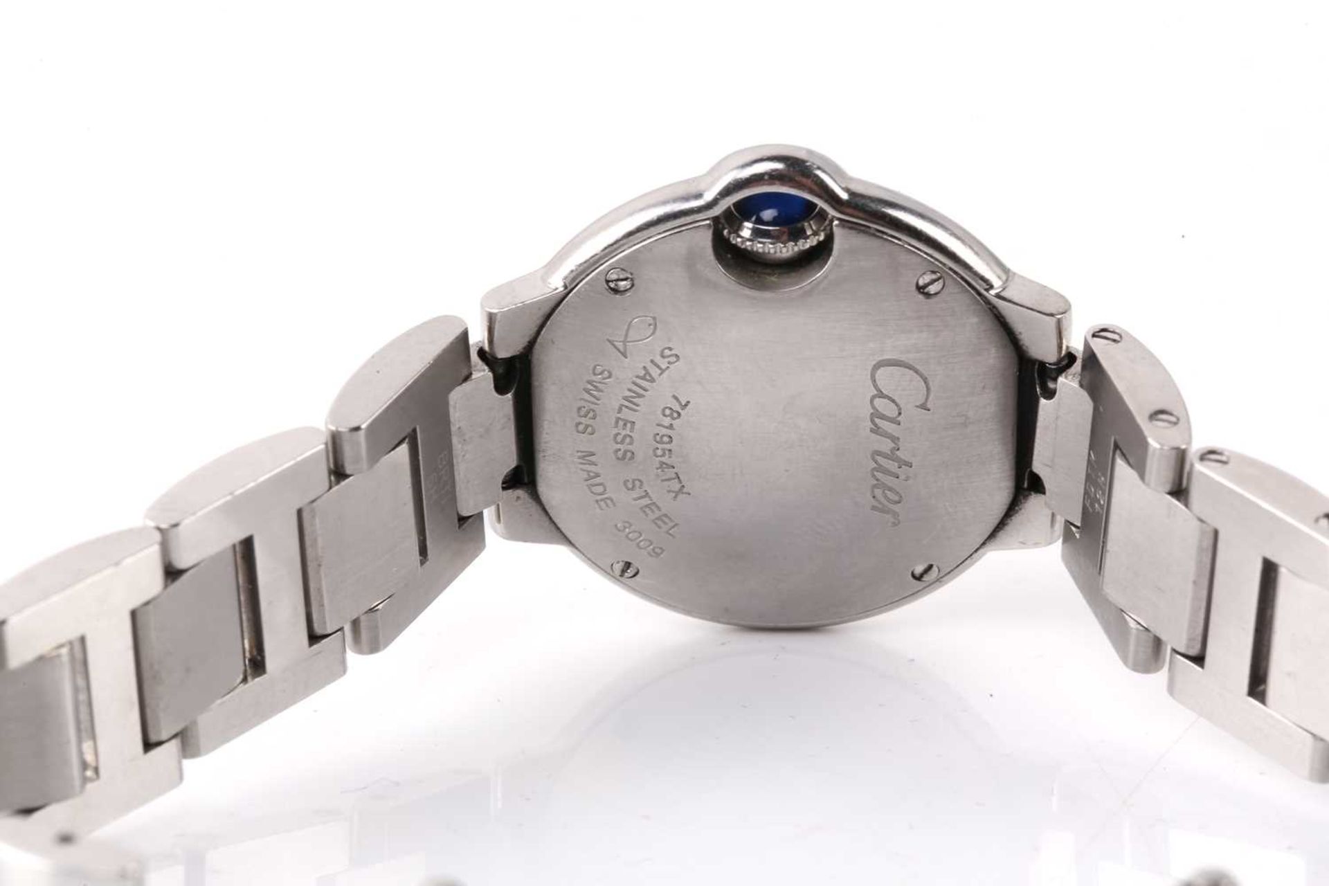 A Cartier Ballon Bleu 28mm lady's watch, featuring a Swiss-made quartz movement in a steel case - Image 3 of 8