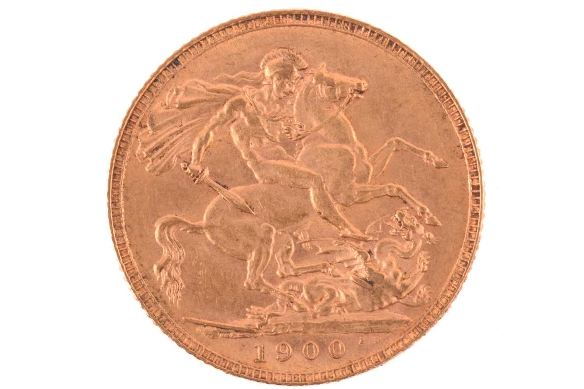 A Victoria full sovereign 1900, obverse with veiled head left