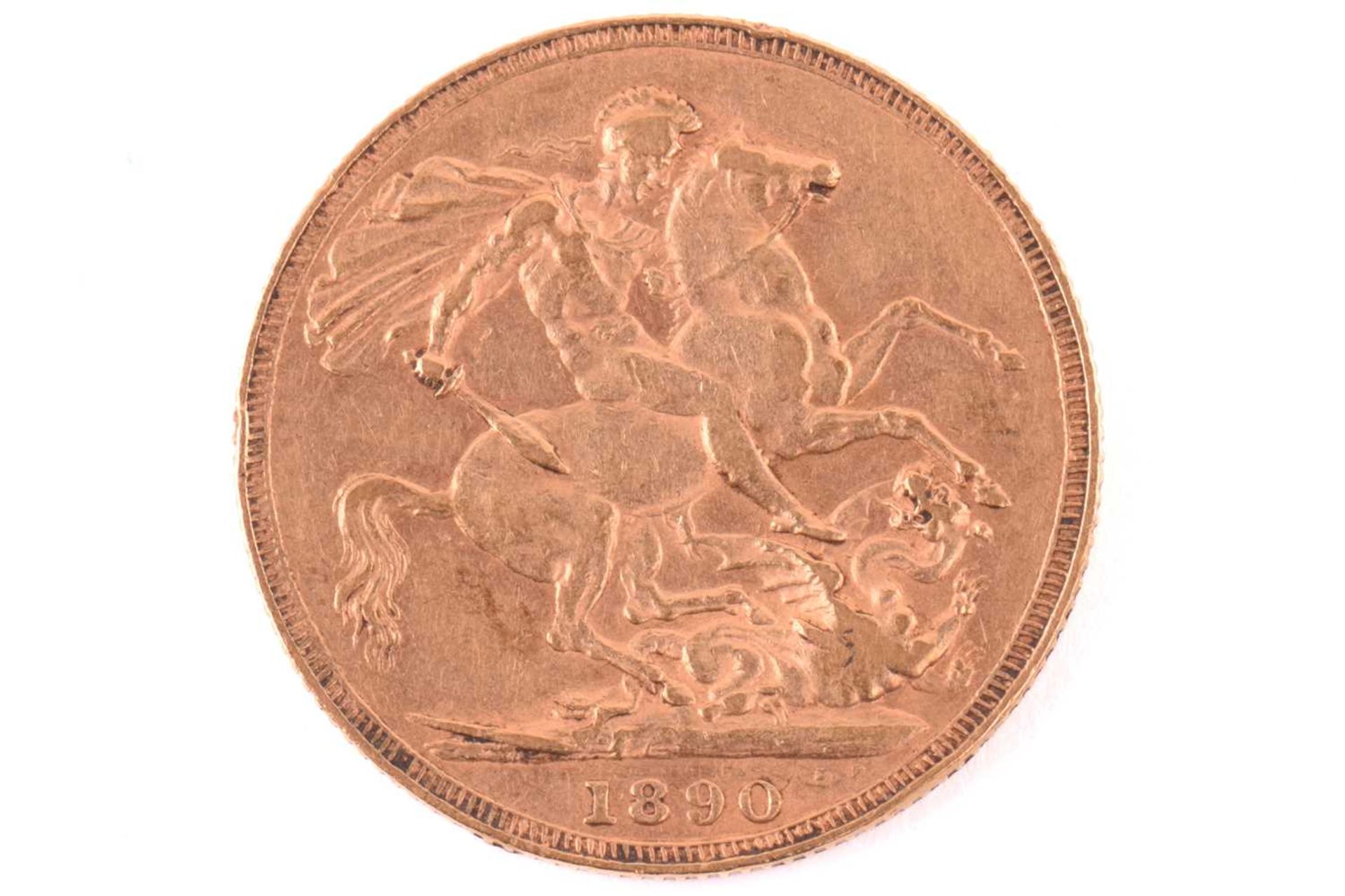 A Victoria full sovereign 1890, obverse with jubilee portrait