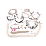 A collection of jewellery including a Tiffany & co multi chain necklace, a Tiffany & co heart