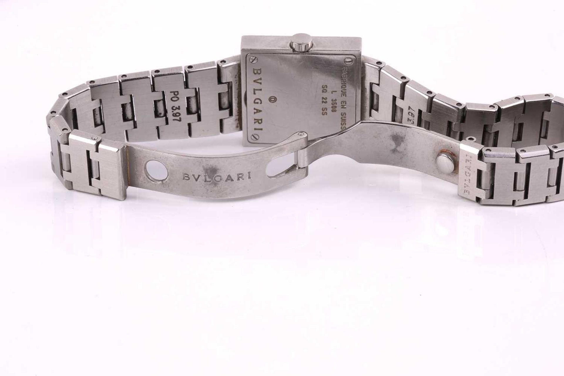 A Bulgari - Bvlgari Quadrato Ref. SQ22SS lady's wristwatch, featuring a Swiss-made quartz movement - Image 10 of 12