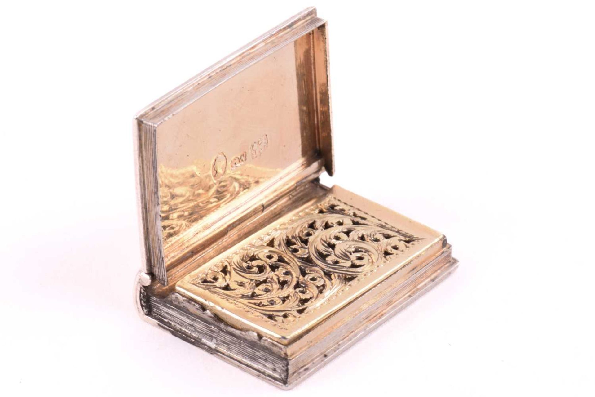 A Victorian silver vinaigrette, by Gervase Wheeler, Birmingham 1840, modelled in the form of a book, - Image 4 of 9