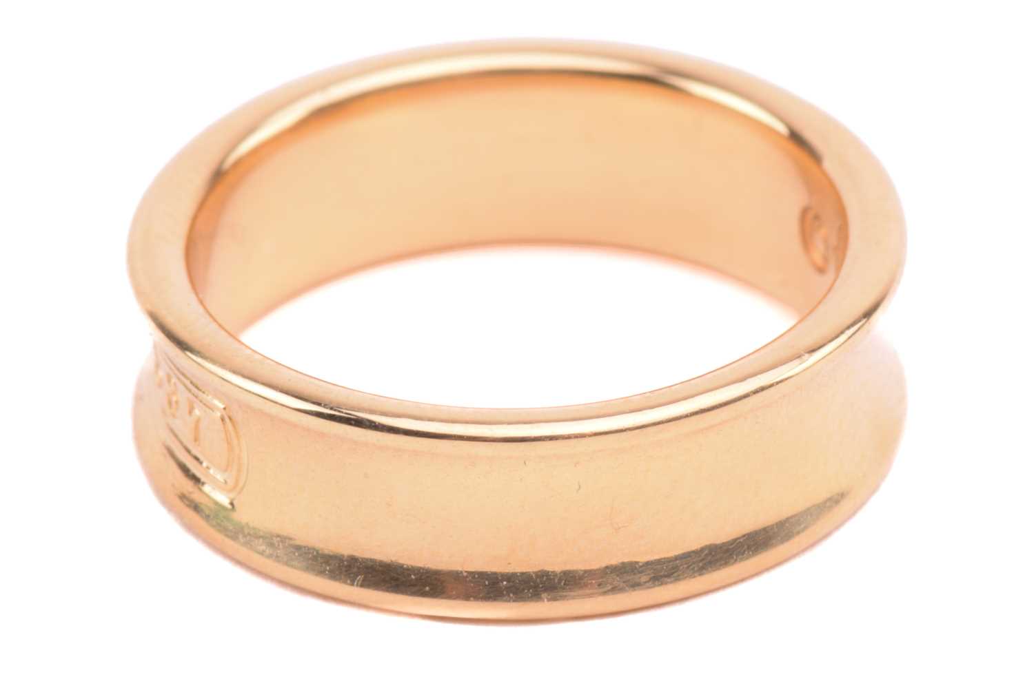 Tiffany & Co. - an 18ct yellow gold ring from the '1837' collection, the 6.1 mm wide concave band - Image 4 of 5