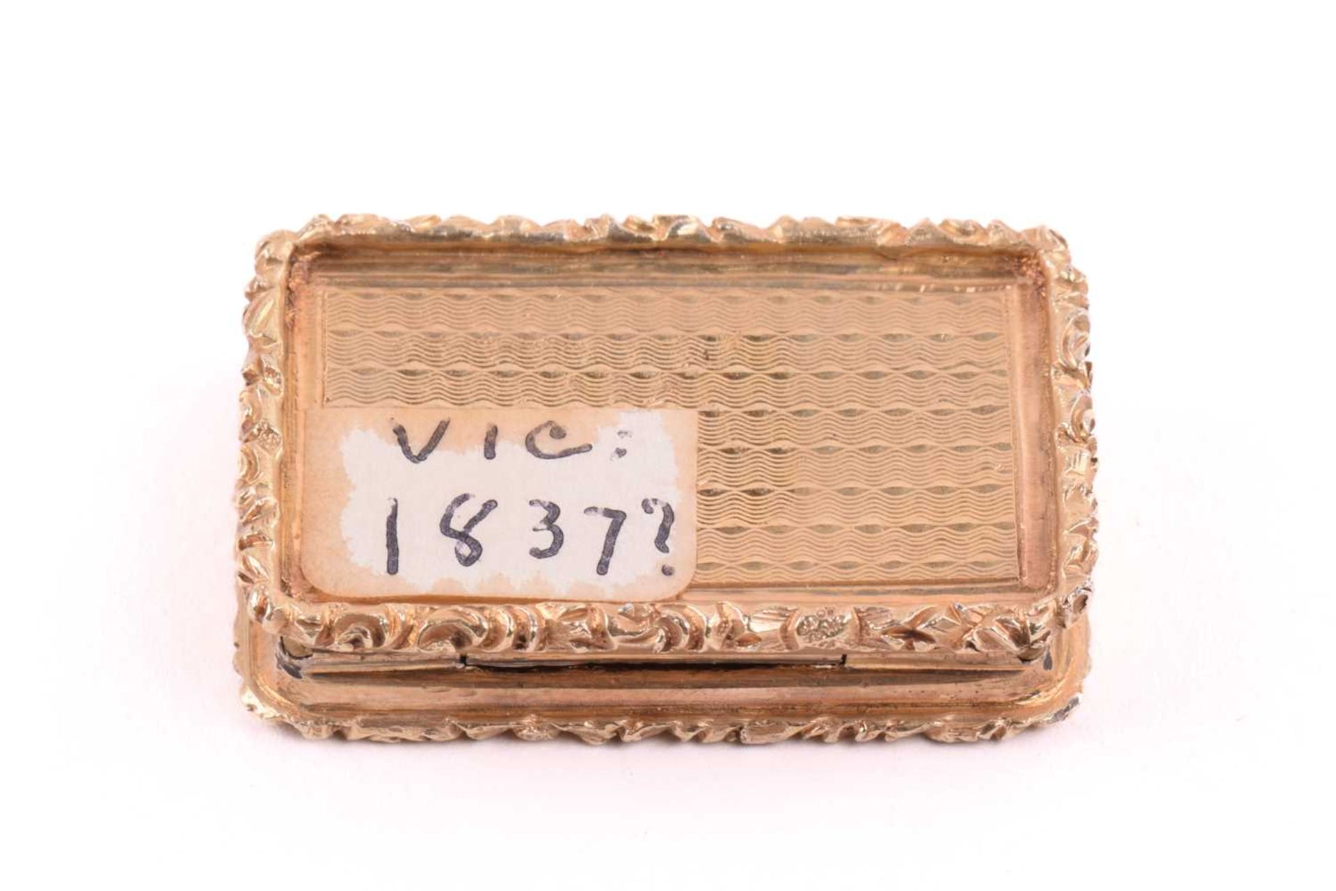 A Victorian silver-gilt vinaigrette, by Edward Smith, Birmingham, rubbed makers mark possibly - Image 6 of 7