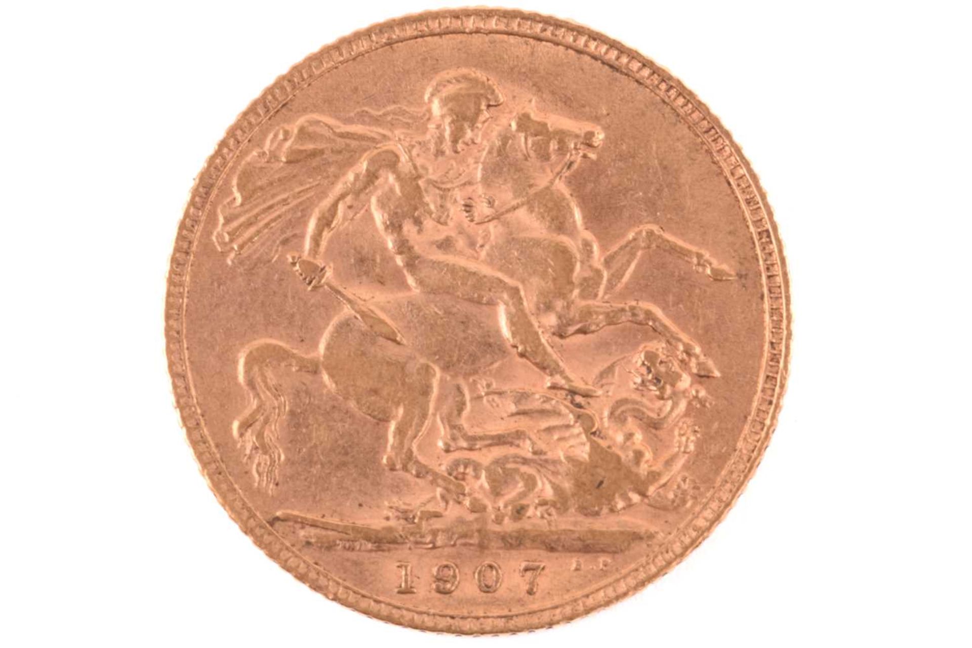 An Edward VII full sovereign 1907, obverse bare head to the right