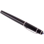 Cartier - a 'Diabolo de Cartier' rollerball pen, with white-tone finish trim details, sapphire